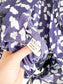 ANIM Slow Fashion Violet Print Blouse with Open Back (Size S/M)