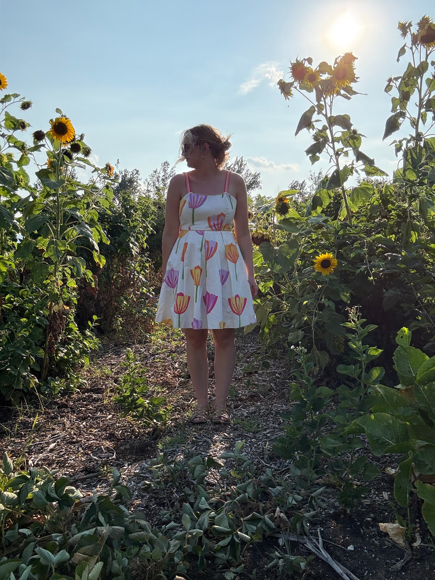 Vintage Molly B. Made in the USA White Tulip Floral Dress (Size S/M)