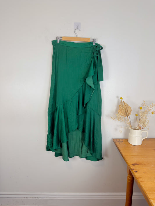 Anthropologie Ruffled Wrap Maxi Skirt NWT (Size L)