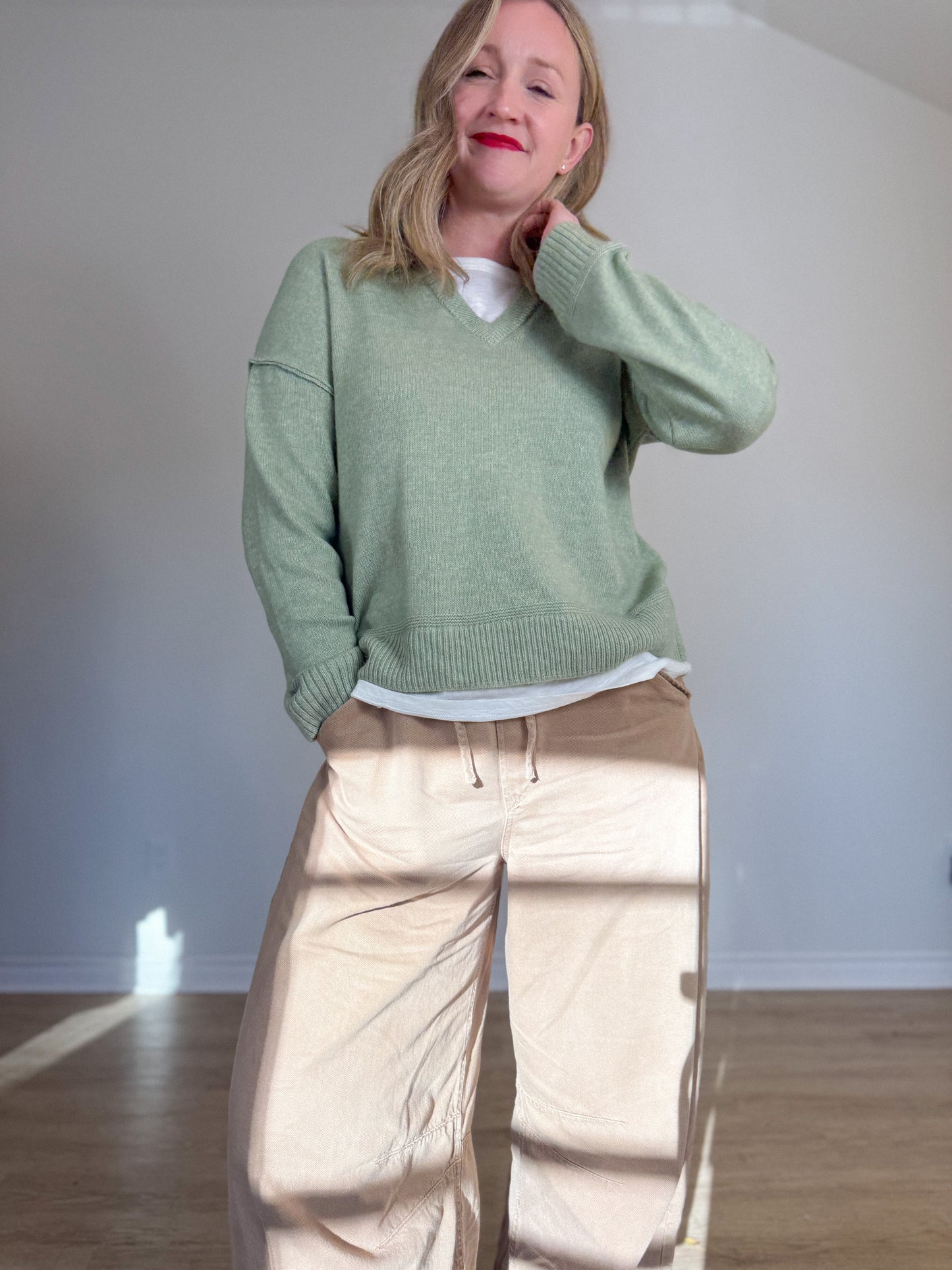 Anthropologie Design History Layered V-Neck Sweater (Size L)