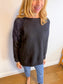 ANINE BING Designer "Fluffy Shoulder Wool Sweater in Black" (Size M)