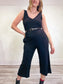 Smash & Tess "Tuesday Wide Leg Romper in Midnight Black" (Size S)