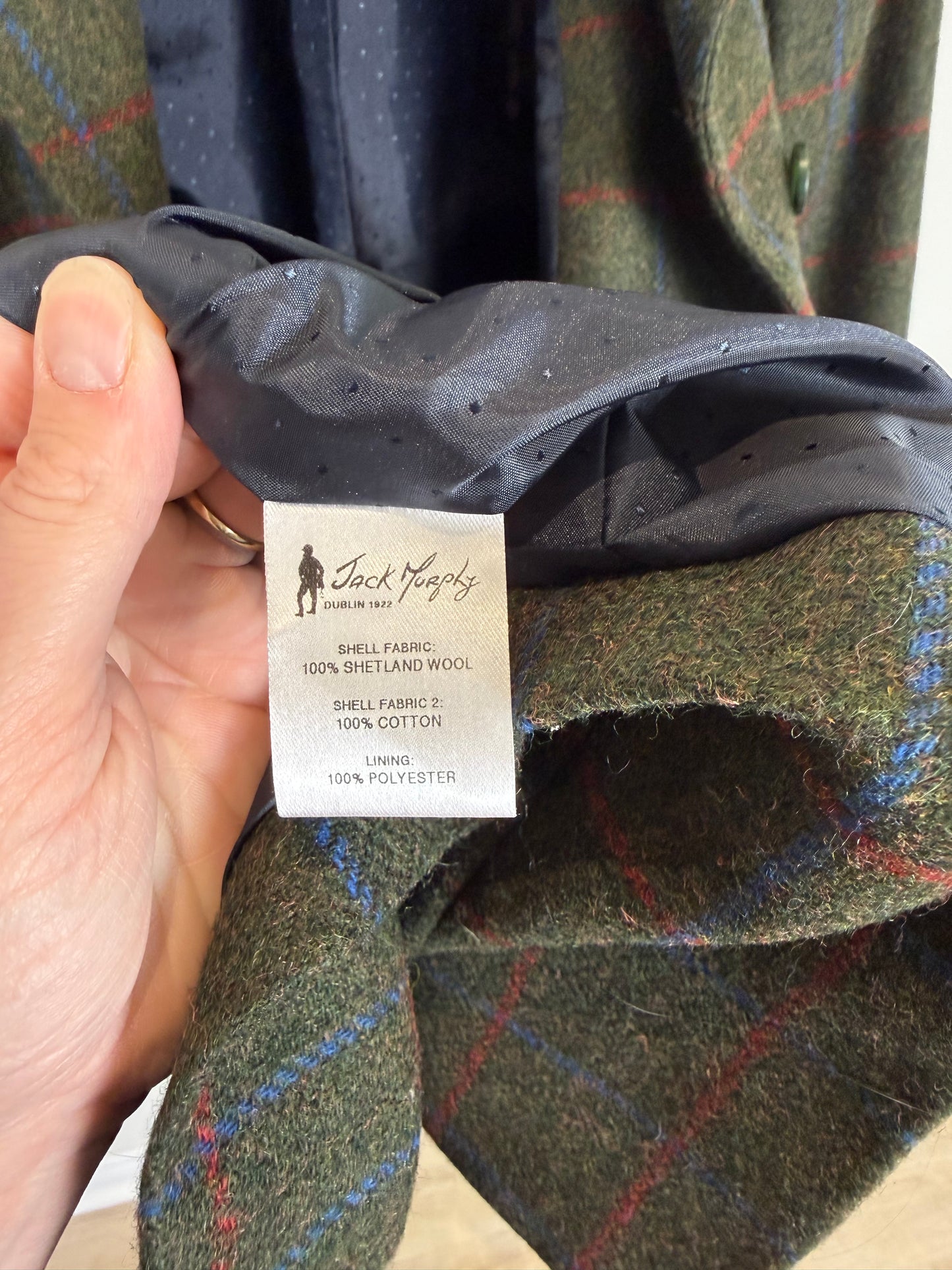 Jack Murphy Dublin "Isabella Tweed Coat in Green" (Size M)