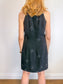 Vintage Black Mini Dress with Sequin Starbursts (Size M)