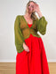Savannah Morrow The Label "Vea Blouse in Green" (Size S/M)