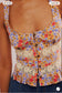 Free People "Kiana Lace Floral Printed Tank Top"  (Size L)