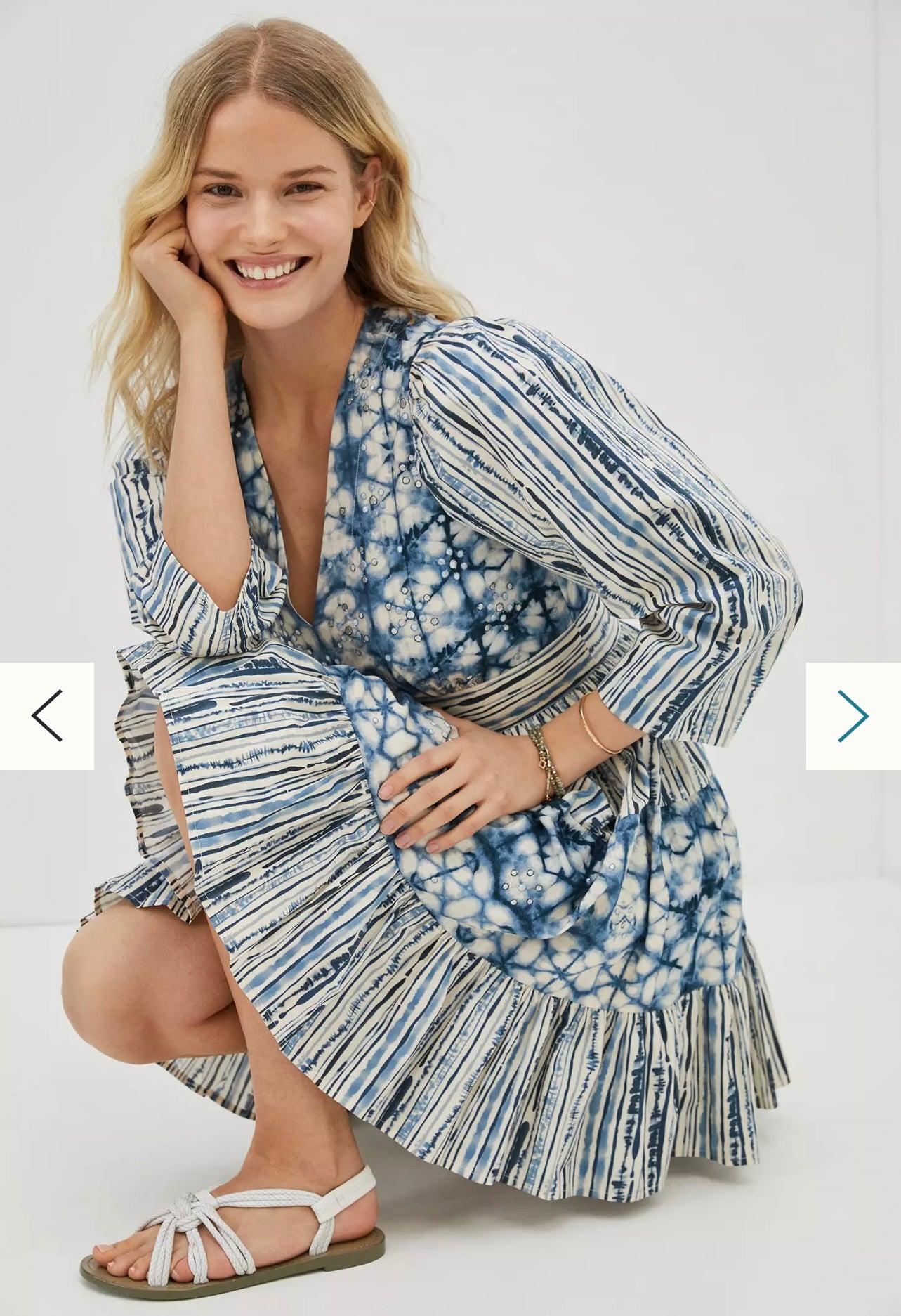 Anthropologie Not So Serious "Behati Shibori Tie Dye Mini Dress" (Size M)