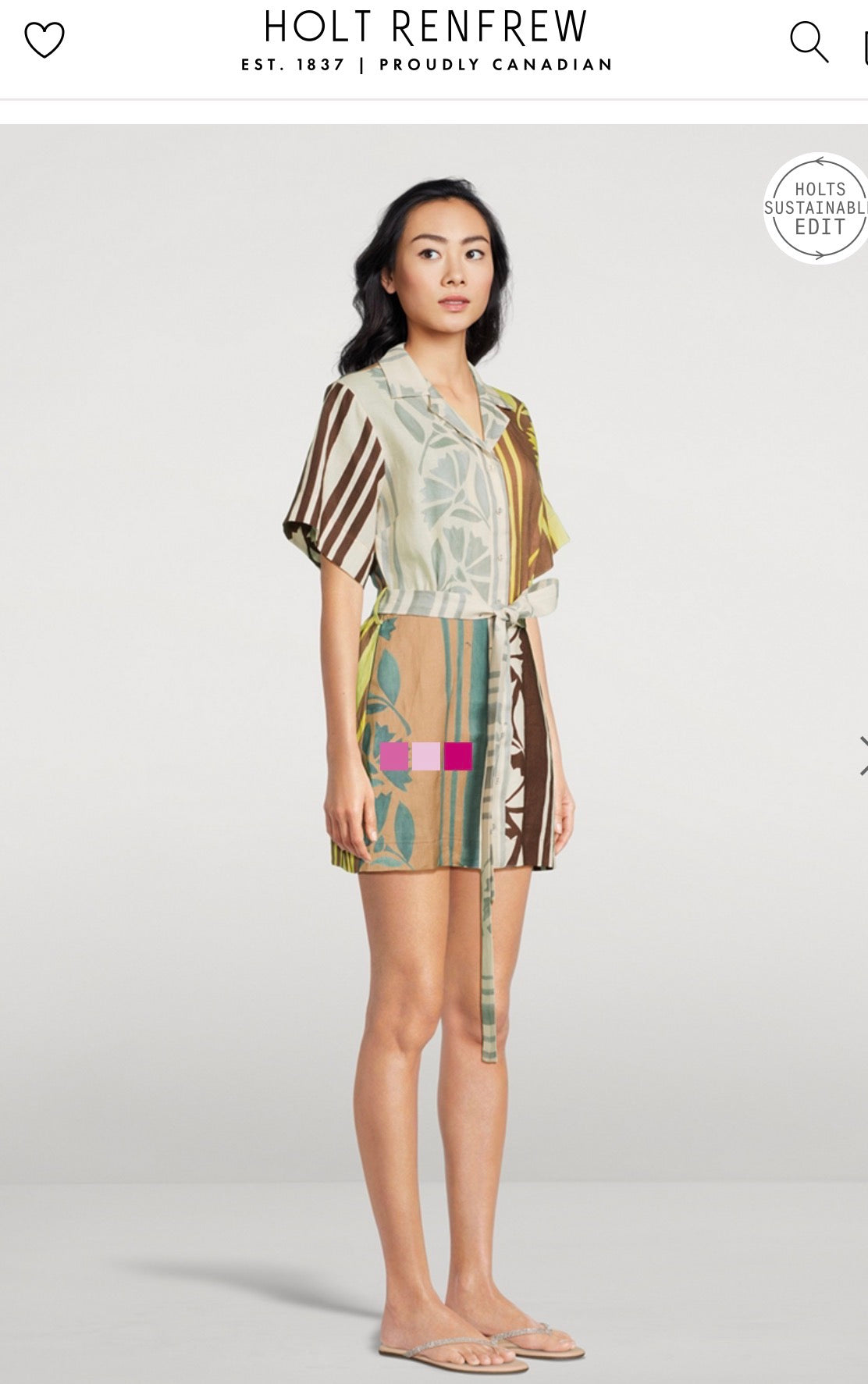 Soleil Soleil Sustainable Designer Brodie Linen Mini Dress (Size S)