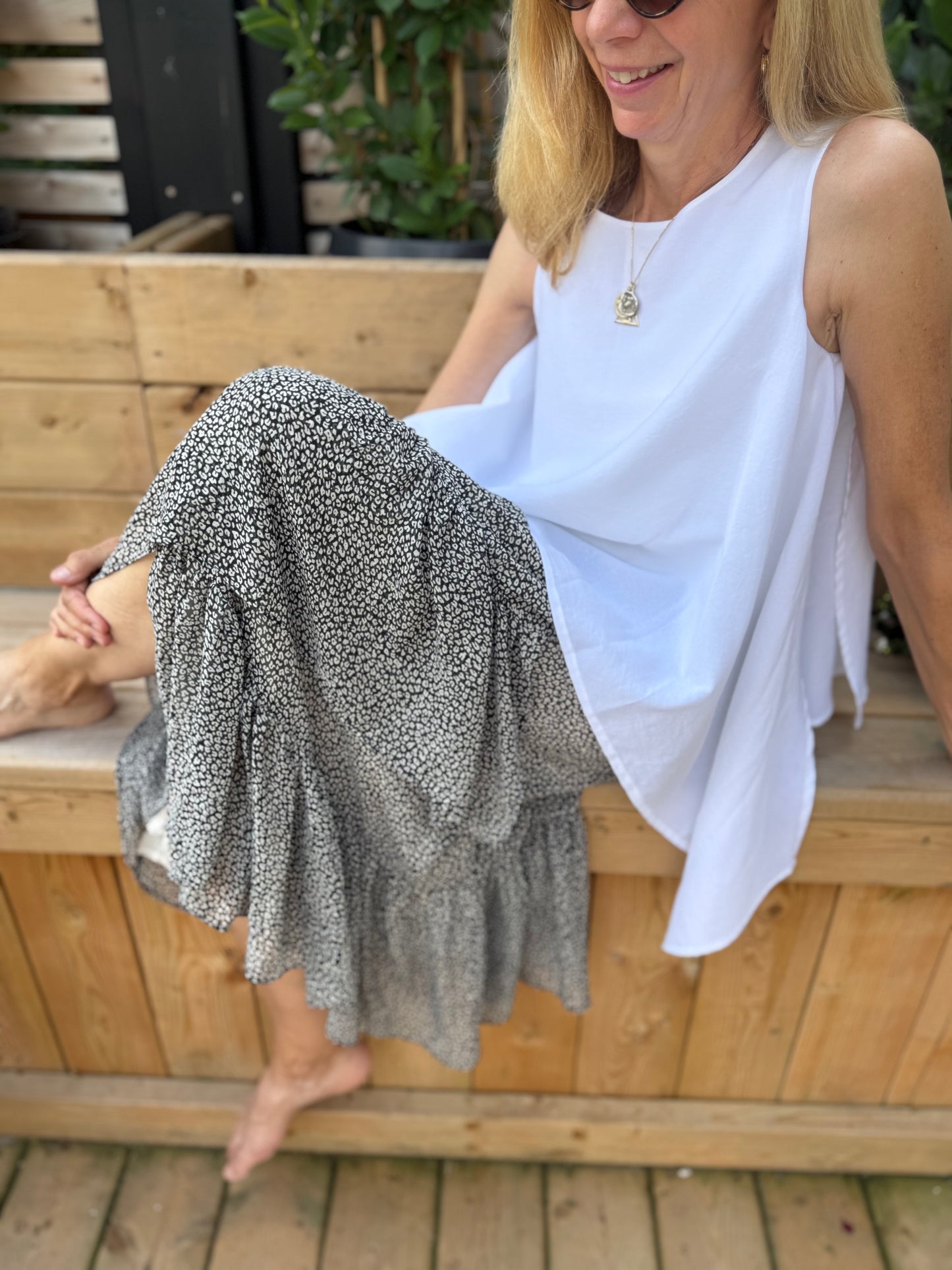 COS White Sleeveless Blouse with Asymetrical Wings (Size XS/S)