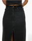 Denim Forum "The 90s Halle Denim Skirt" in Black Wash (Size 27)