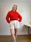 Vintage Red Knit Sweater (Size L)