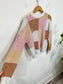 MINKPINK Checkered Sweater in Brown/Pink/White (Size S)