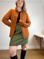 Vintage Green Tweed Skirt Suit (Size L)