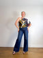 Roberto Cavalli "Multicolor Abstract Butterfly Silk One Shoulder Blouse" (Size M/L)