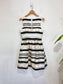 Banana Republic Striped Mini Dress in Black/White Satin (Size 8)