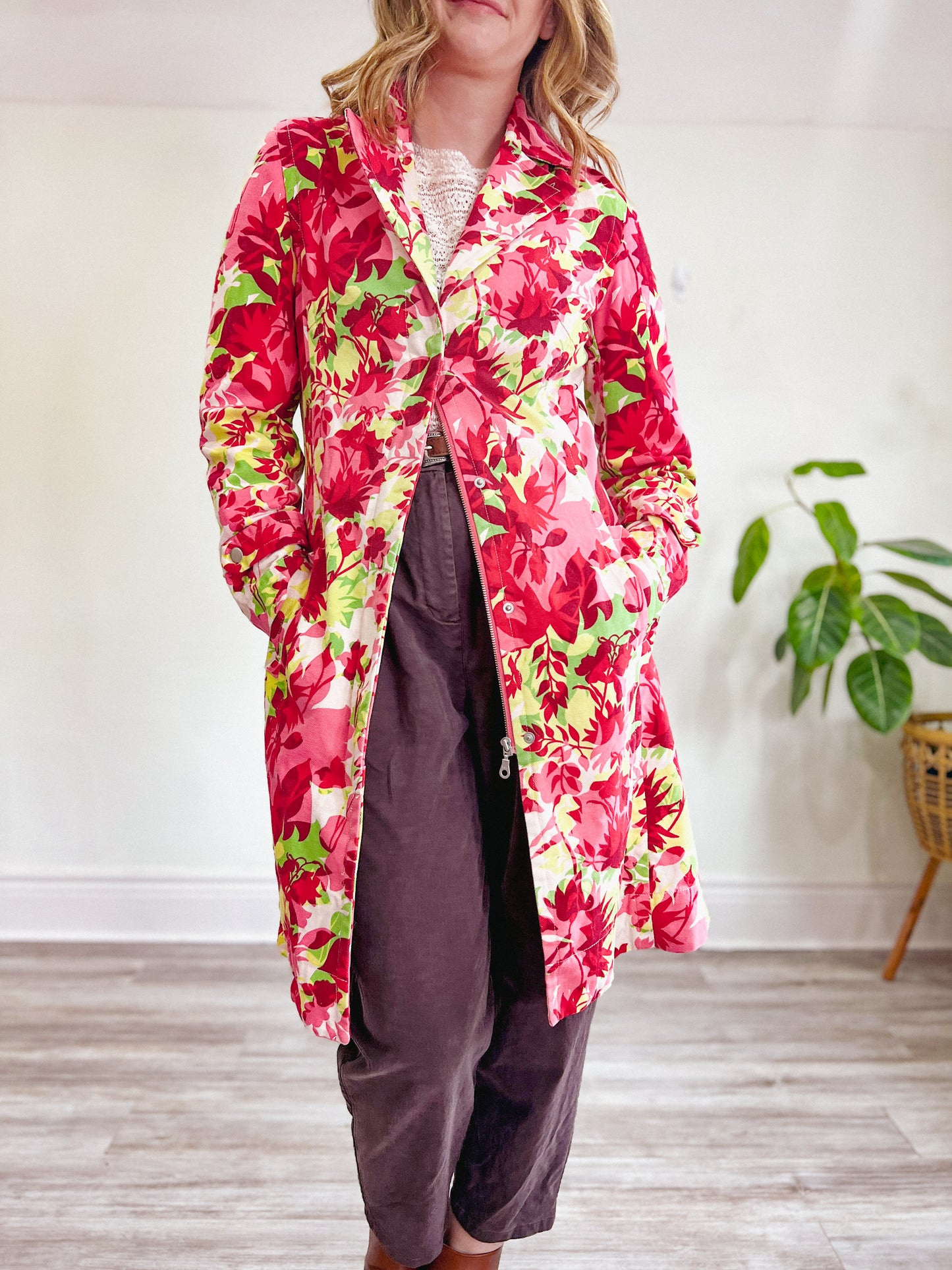 InWear Copenhagen Pink Floral Coat (Size M/L)