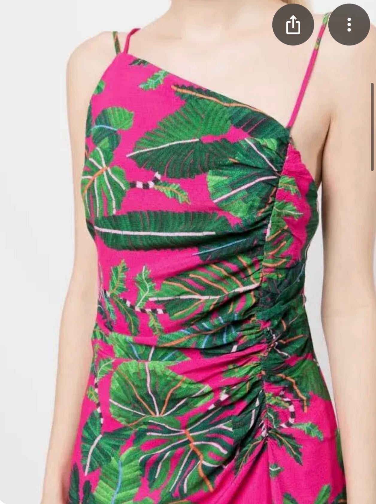 FARM RIO "Leaves Midi Dress in Hot Pink/Green" (Size S)