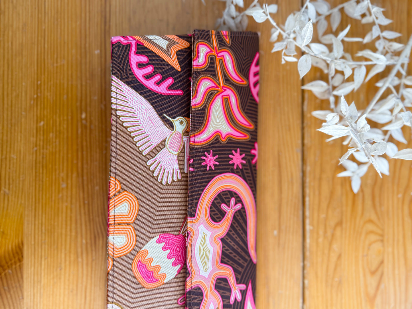 Pineda Covalin Patterned Clutch in Pink/Orange/Brown