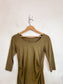 PACT 3/4 Sleeve Bodycon dress in Olive Green (Size S)