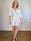 MAJE "Patterned Pleated Dress in Blue/White" NWT (Size M/L)