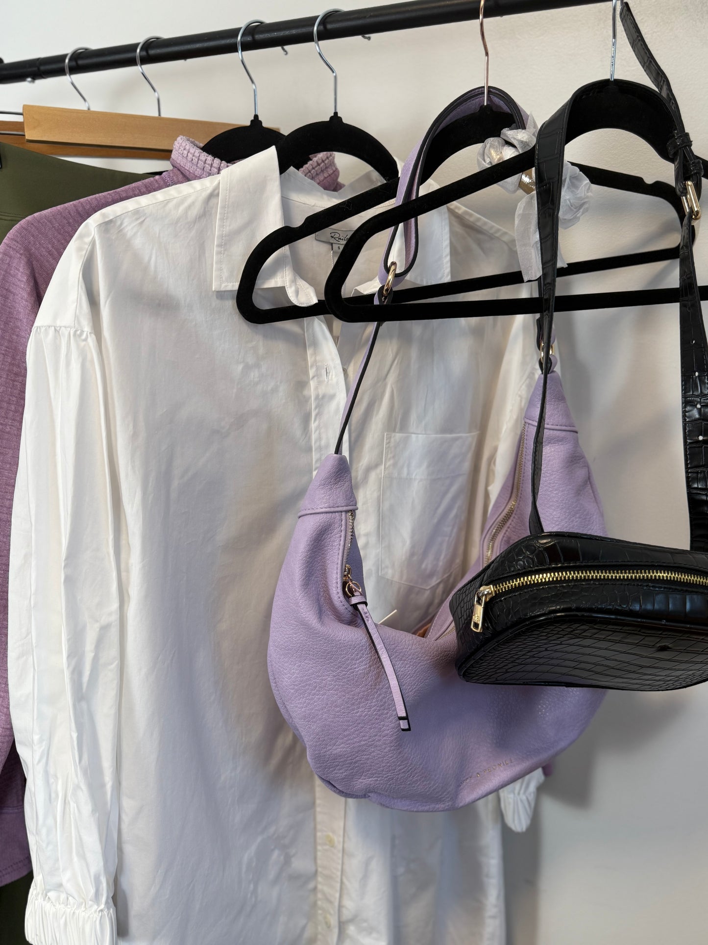 ELA x Sasha Exeter Vegan Crossbody Bag in Black Croc