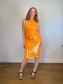 Caroline Constas Sequin Halter Dress in Orange NWT (Size M)