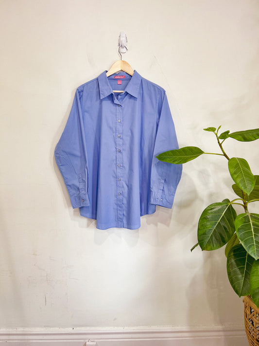 Blue Cotton Button Down (Size L)