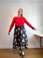 Gudrun Sjoden Floral Cotton Midi Skirt (Size L)