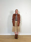 Vintage Leather Midi Skirt in Beige SOLD AS IS (Size XL)