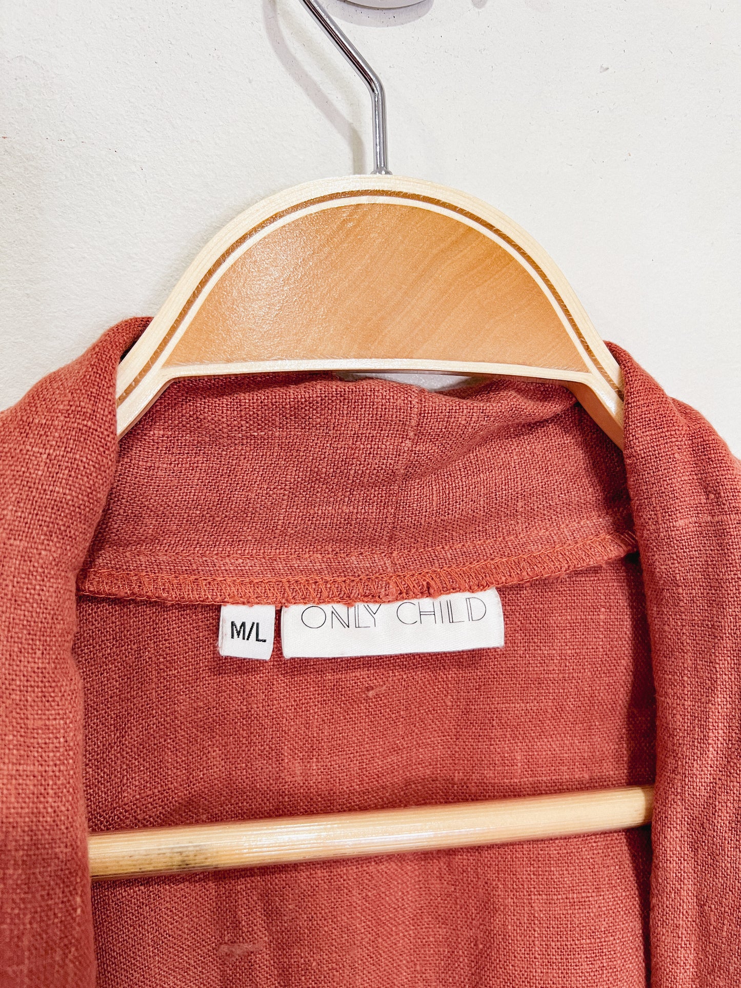 Only Child Slow Fashion "Cardiff Linen Work Jacket" in Terracotta (Size M/L)