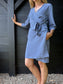 Everlane "The Japanese GoWeave Long-Sleeve Mini Wrap Dress in Blue" (Size S/M)