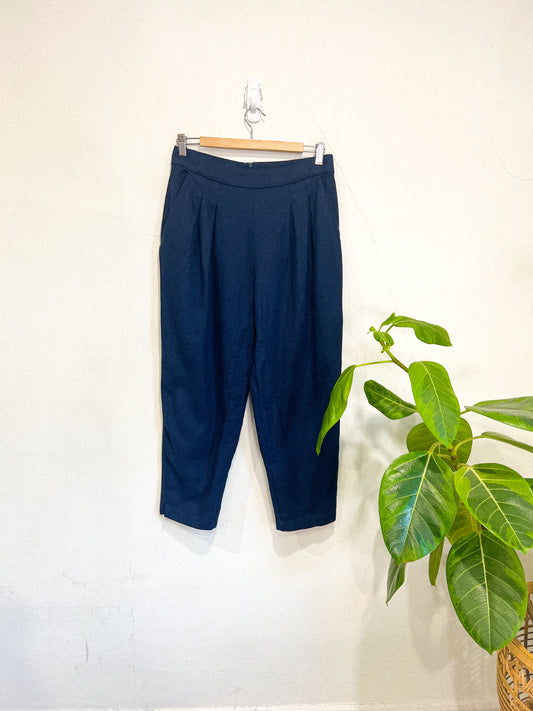 Valerie Dumaine Navy "Devo Pants Ramie" (Size M)