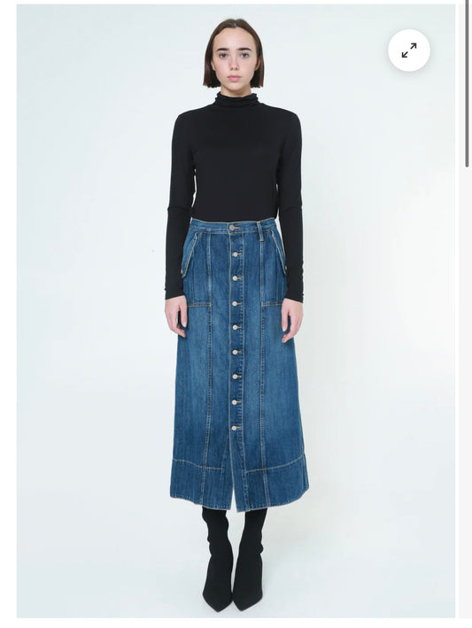 NOEND Denim "Rachel Utility Maxi Skirt" NWT (Size 25)