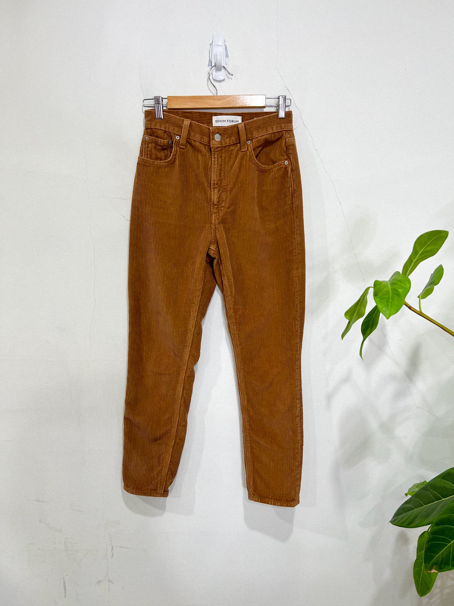 Denim Forum "Yoko High Rise Slim in Golden Corduroy" (Size 26)