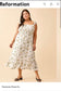 Reformation Sustainable "Sunstone Dress in White Floral" (Size 14)