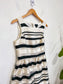 Banana Republic Striped Mini Dress in Black/White Satin (Size 8)