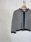 Vintage Oscar de la Renta Embroidered Cropped Cardigan in Navy (Size S)