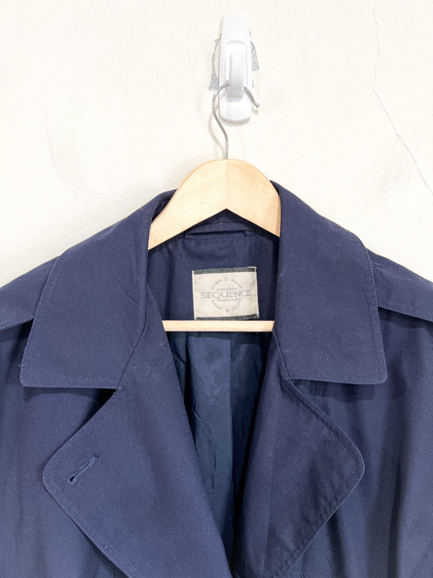 Vintage Navy Trench Coat (Size L)