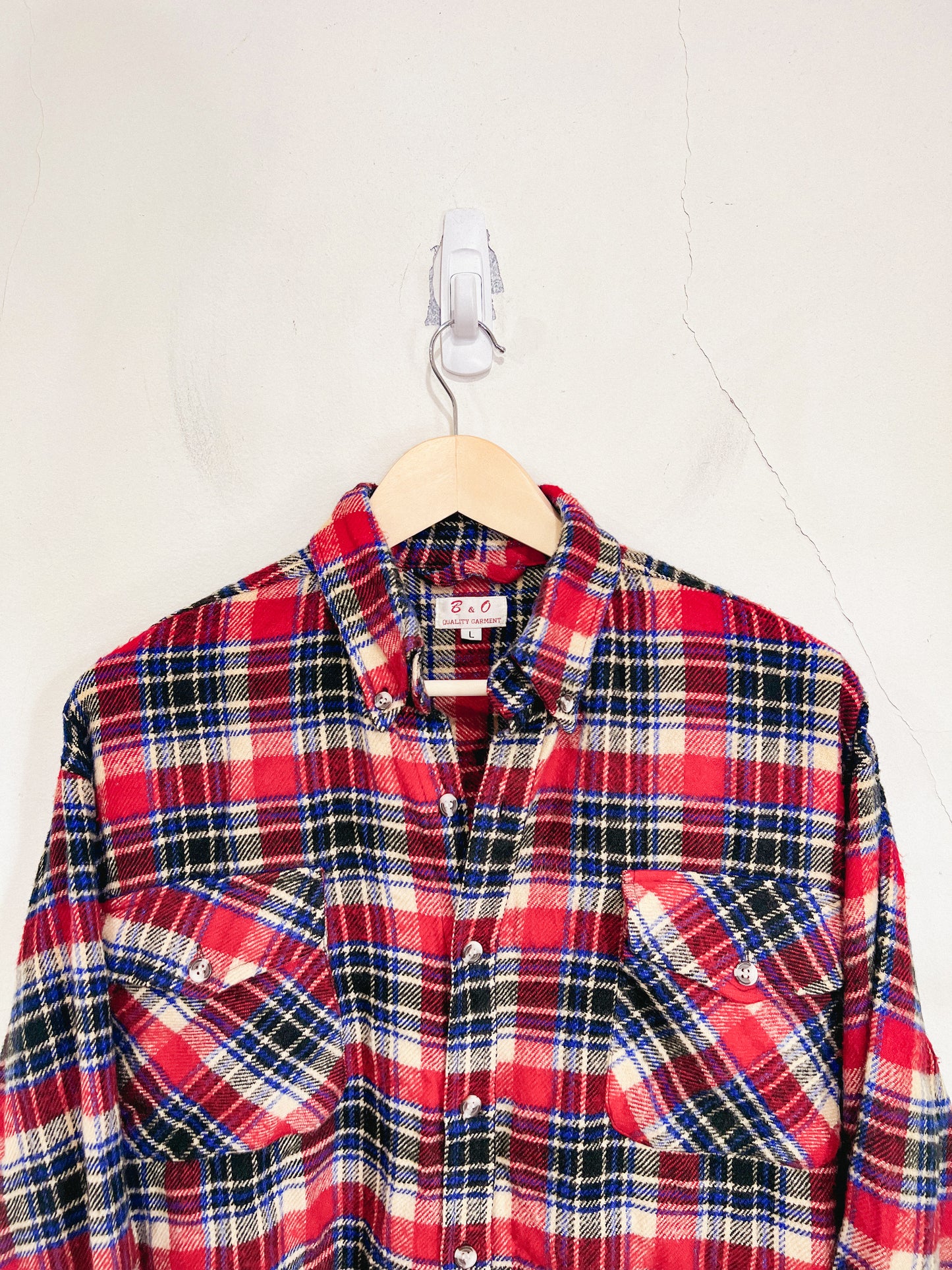 Vintage Plaid Flannel Button Down (Size L)