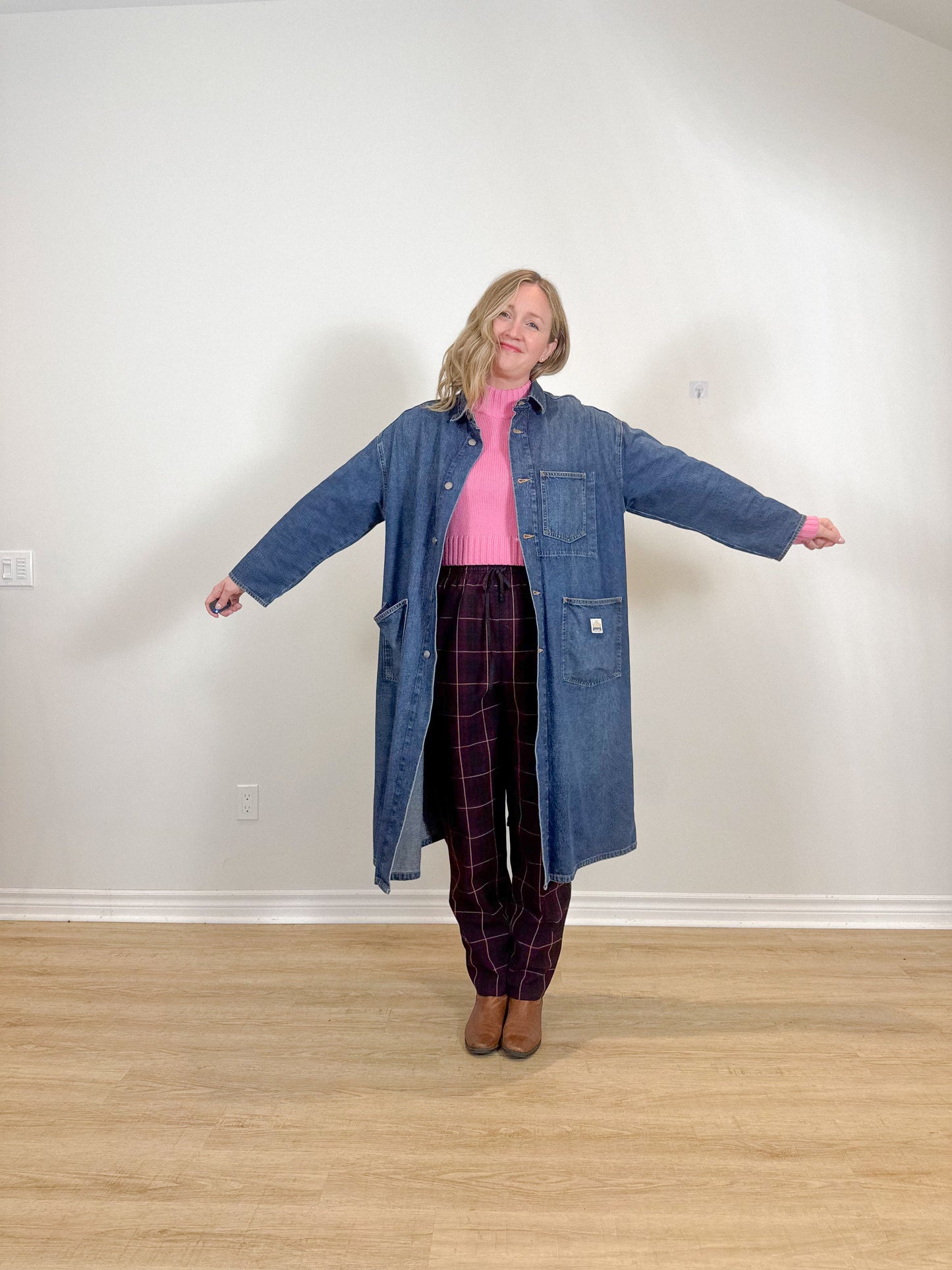 Gap Workforce Collection Long Denim Jacket (Size L)