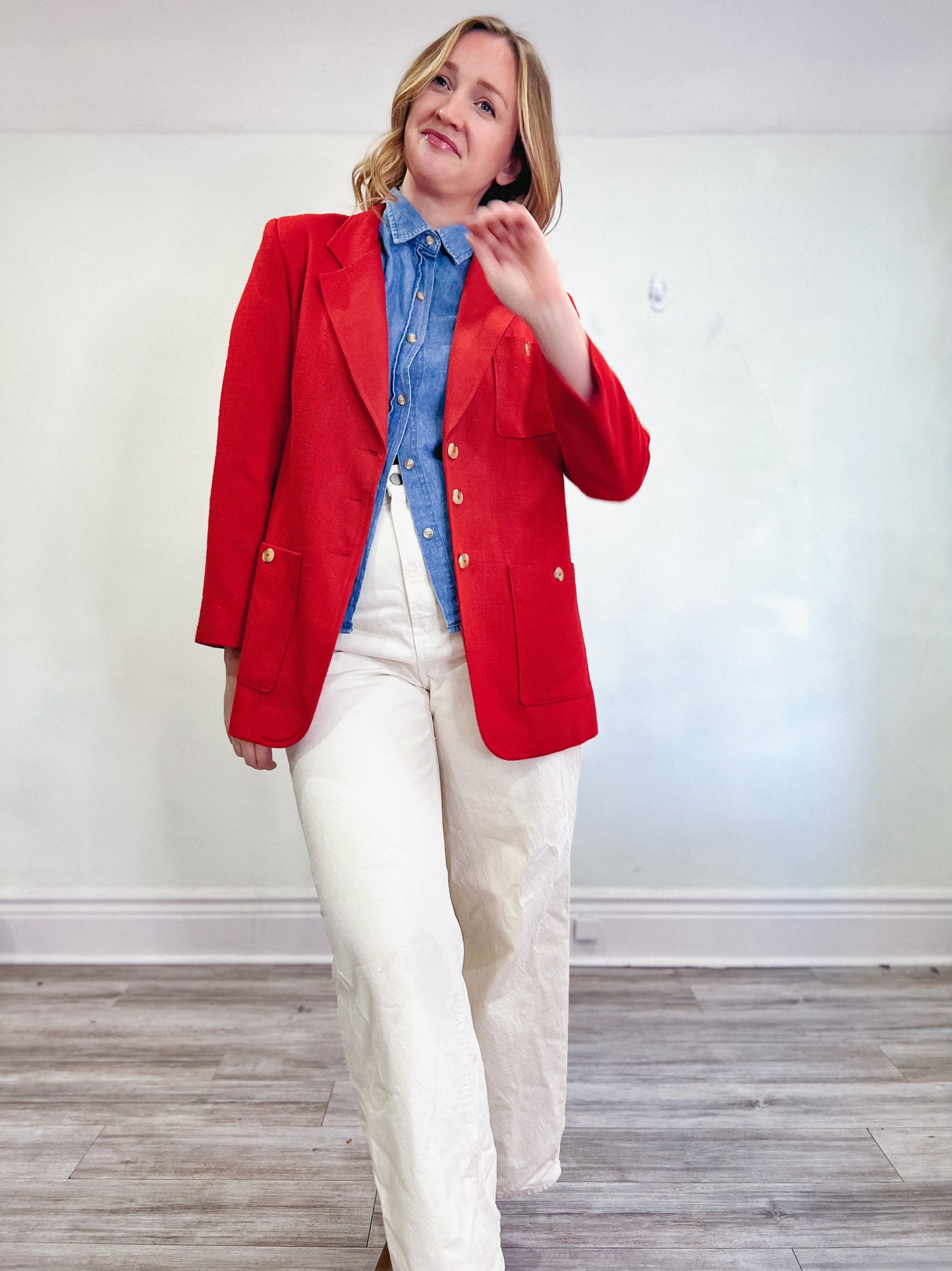 Vintage Red Blazer (Size L)