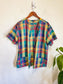 Vintage Plaid Short Sleeve Button Down (Size L/XL)