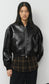 Babaton "Synergy Bomber - UnReal Leather in Black" (Size S)