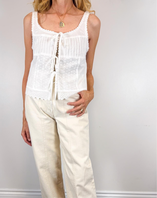 Better Together "Freedie Eyelet Top in Ivory" NWT (Size S)