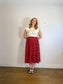 Jason Wu "Cola Bottle-Print Pleated Skirt in Red" (Size M/L)