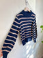 Madewell  Striped Metcalf Chunky Knit Sweater in Navy" (Size M/L)