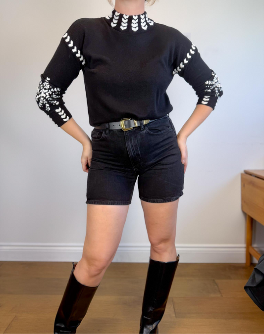 COS Black Denim Shorts (Size 30)