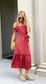 Derek Lam 10 Crosby "Iris Poppy Ruffle Cami Dress" in Red/Purple (Size S)