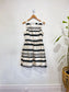 Banana Republic Striped Mini Dress in Black/White Satin (Size 8)