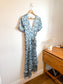 Club Monaco Wrap Dress in White/Blue/Green Print (Size M)
